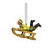 Alexander Taron Holiday Seasonal Decorative Collectible Tin Ornament - Sledder - 2"H x 1"W x 2.75"D